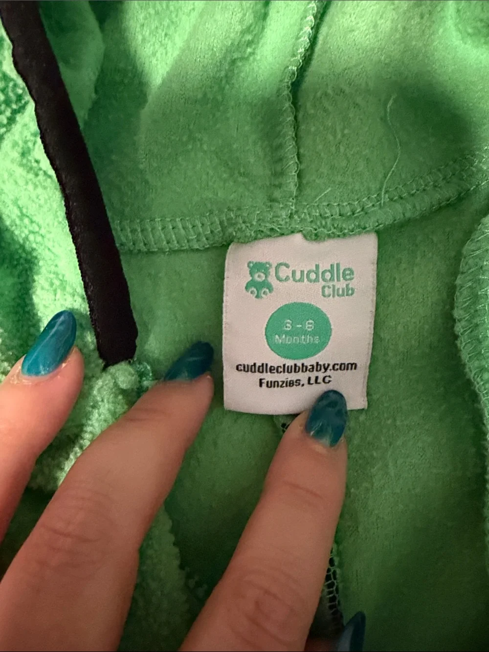 Kids Dinosaur Green Hooded Fleece One-Piece Suit - 3-6 months